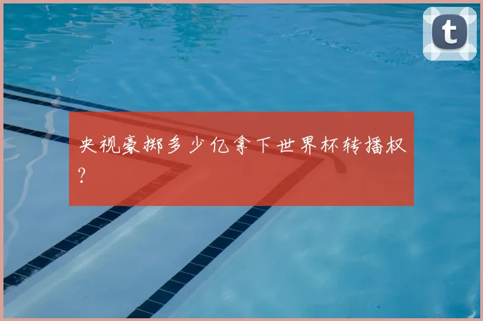 央视豪掷多少亿拿下世界杯转播权?